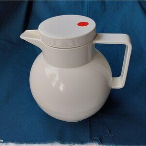 Vintage 1970s white Rotpunkt insulated carafe West Germany 1L retro thermos